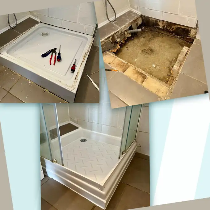 Pose d’un receveur de douche extra-plat, rénovation de salle de bain à Annecy