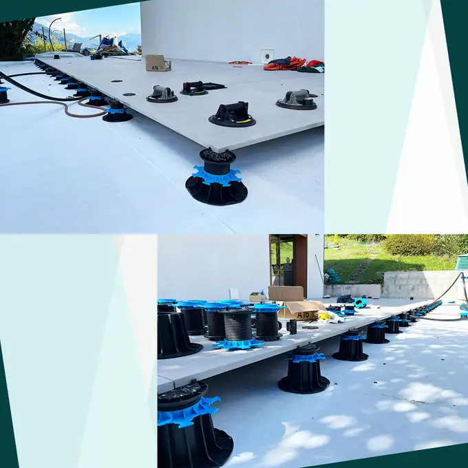 Pose d’une terrasse sur plots par M Ma Maison